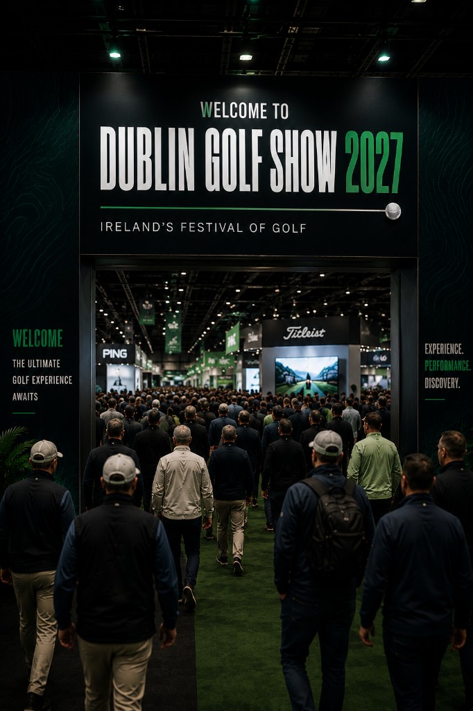 Visitors approaching the Dublin Golf Show 2027 entrance into the exhibition hall
